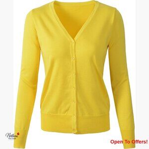 Viscose V-Neck Button Down Long Sleeve Cardigan Sweater